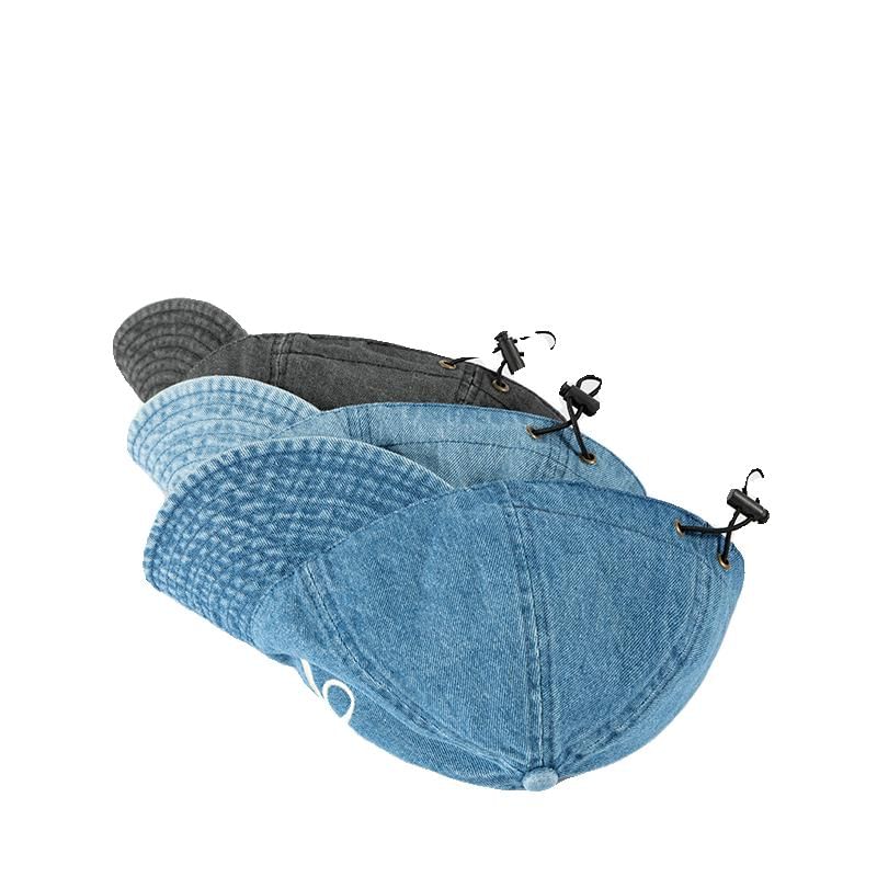 Baseball Embroidered Denim Cap Bow