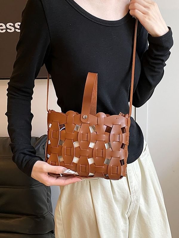 Cutout Faux Bag Leather Crossbody