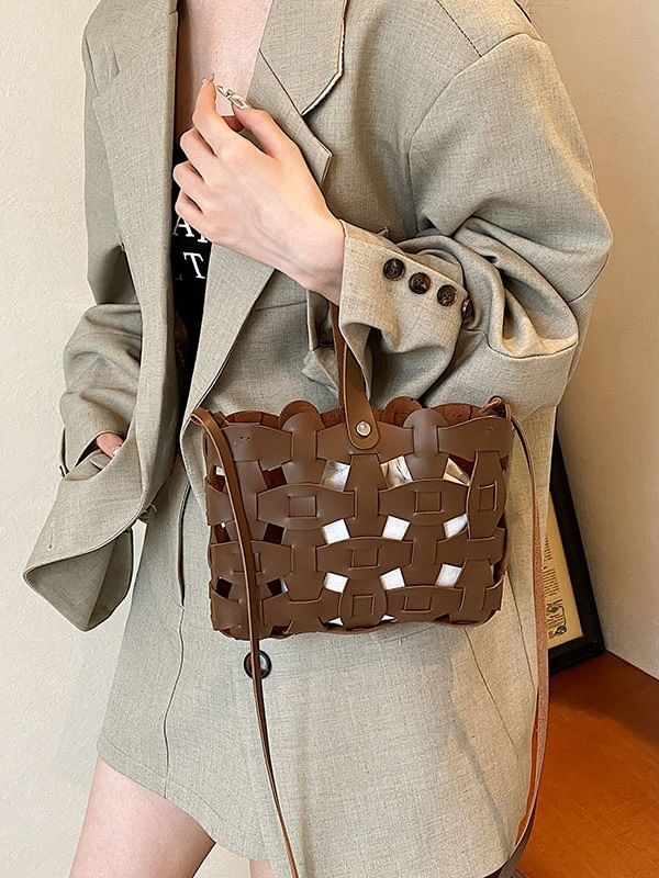 Cutout Faux Bag Leather Crossbody