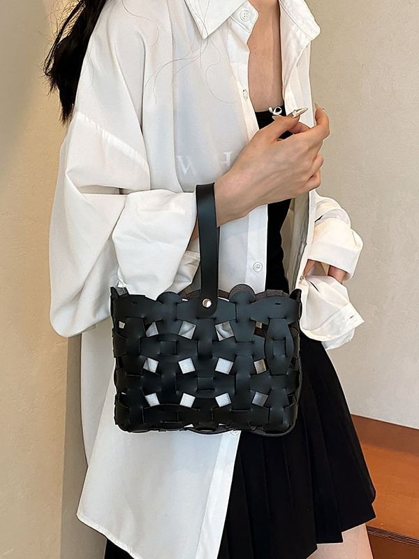 Cutout Faux Bag Leather Crossbody