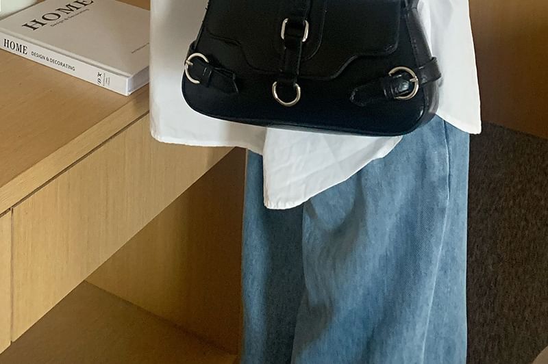 Shoulder Flap Buckled Bag