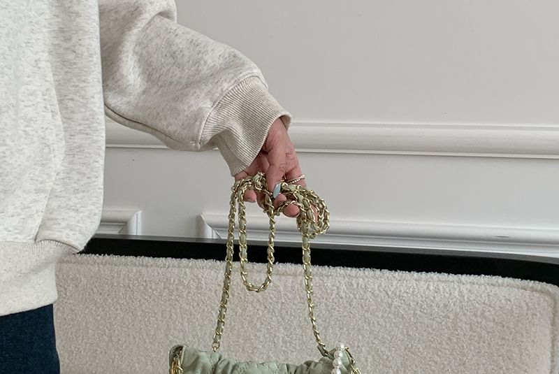 Crossbody Chain Faux Bag Pearl Quilted