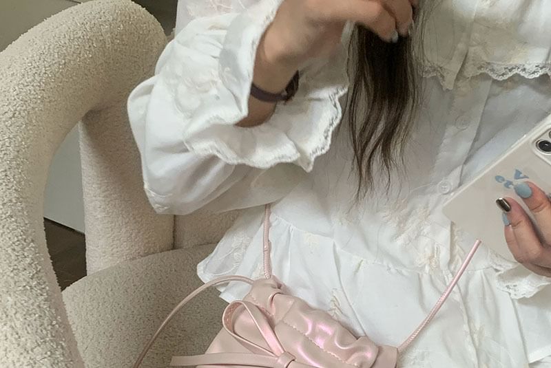 Drawstring Bag Bow Crossbody