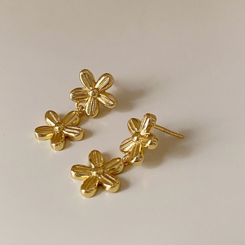 Floral Alloy Drop Earring