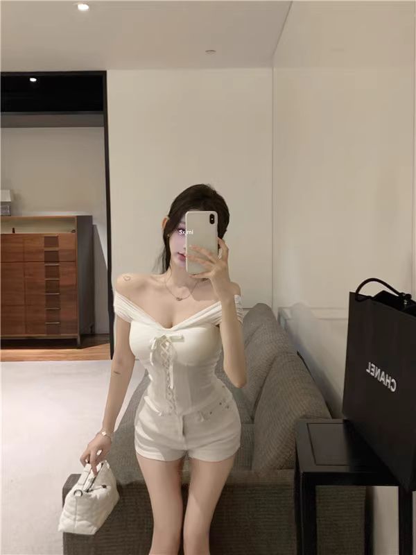 Shoulder Plain Crop Off Top
