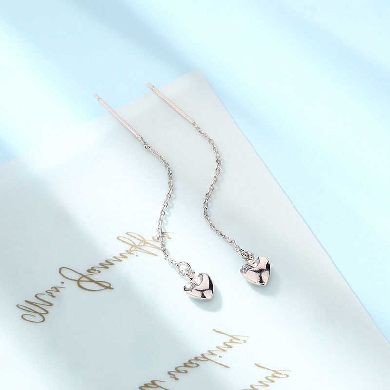 Heart Rhinestone Alloy Threader Earring