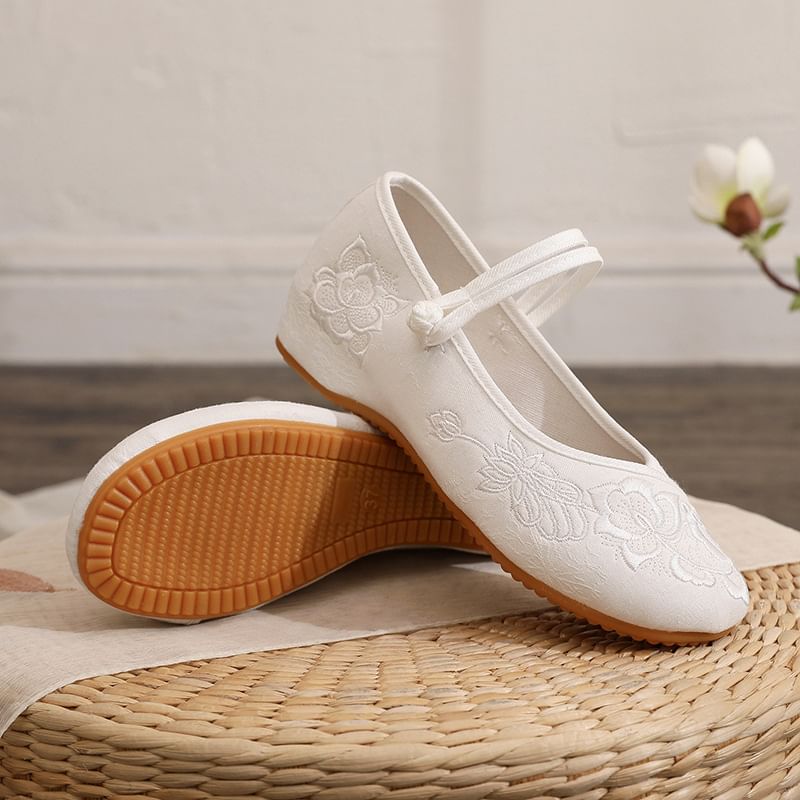 Frog Buttoned Plain Flats