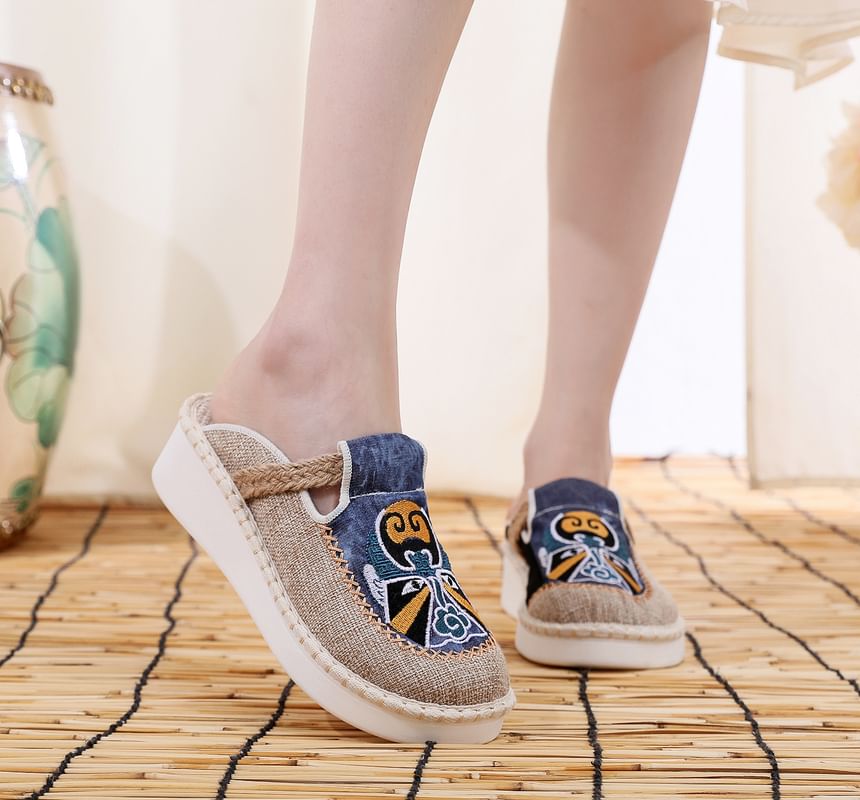 Mules Lace Embroidered