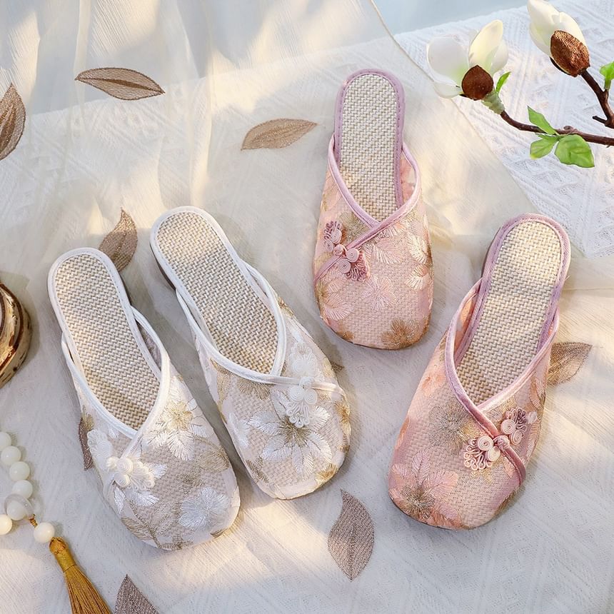 Mules Floral Lace