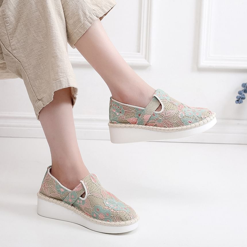 Platform Lace Slip-Ons