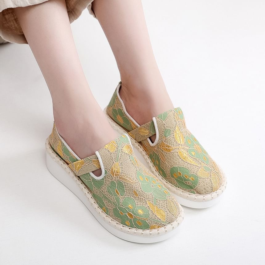 Platform Lace Slip-Ons