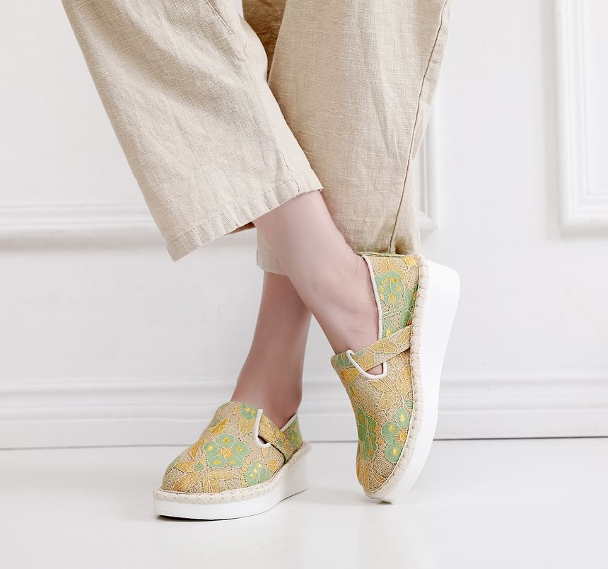 Platform Lace Slip-Ons