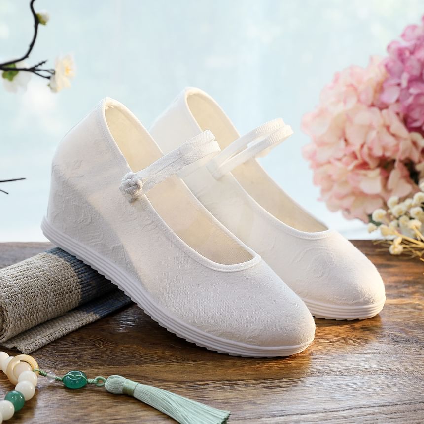 Floral Hidden-Wedge Textile Sandals