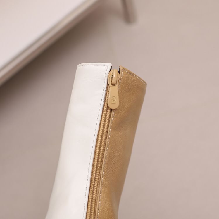 Chunky Boots Short Pointed Toe Heel