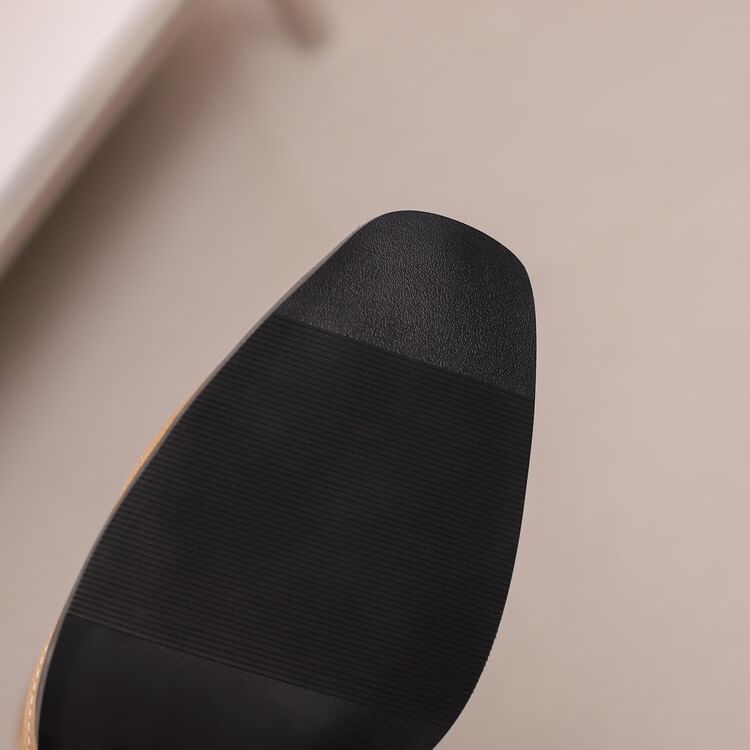 Chunky Boots Short Pointed Toe Heel