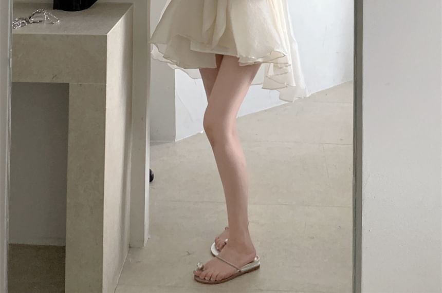 Accent Ruched Plain Long-Sleeve Bow Dress Tunic Off-Shoulder