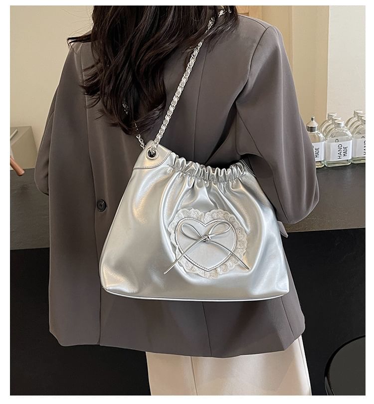 Bow Heart Chain Shoulder Bag