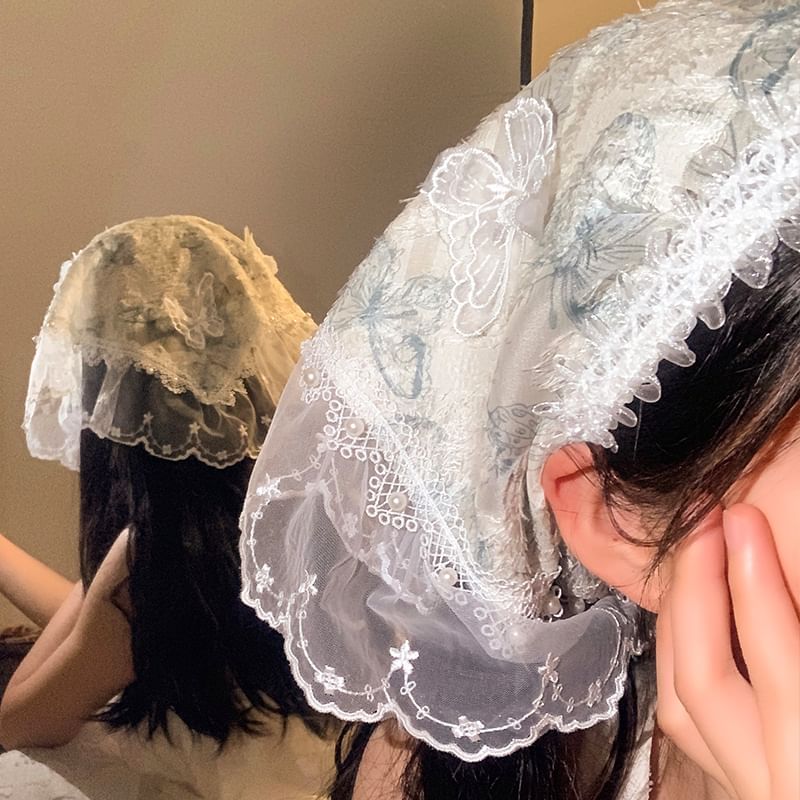 Designs) (Various Lace Trim Bandana Butterfly