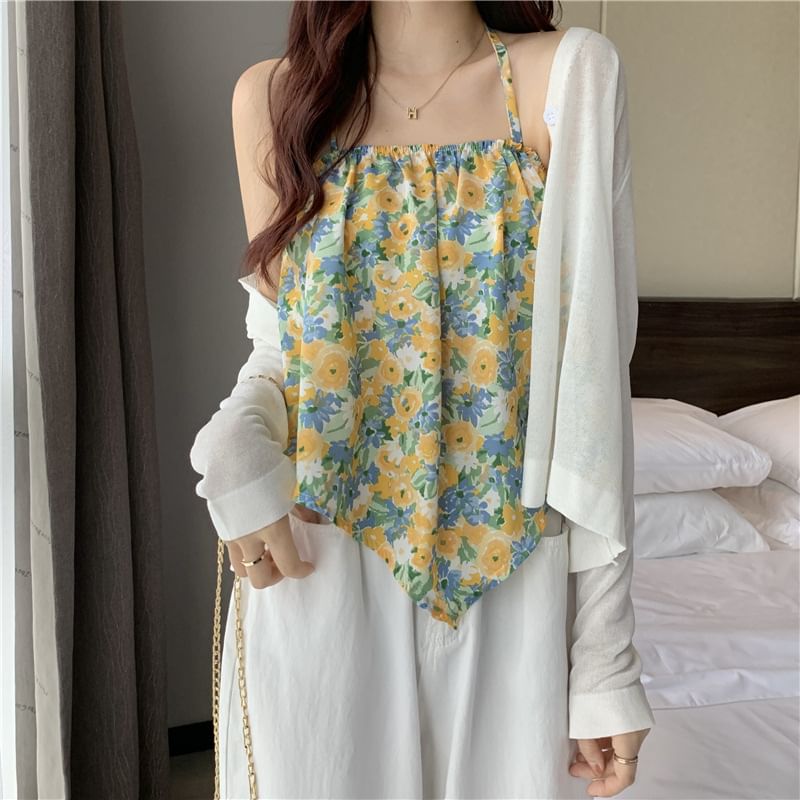 Halter Print Floral Top