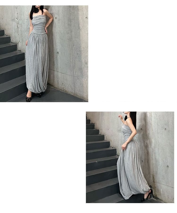 Tube Maxi Dress A-Line Ruched