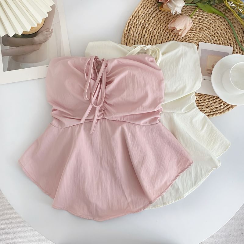 Schlichtes Tube-Top mit Schleife und Schößchen