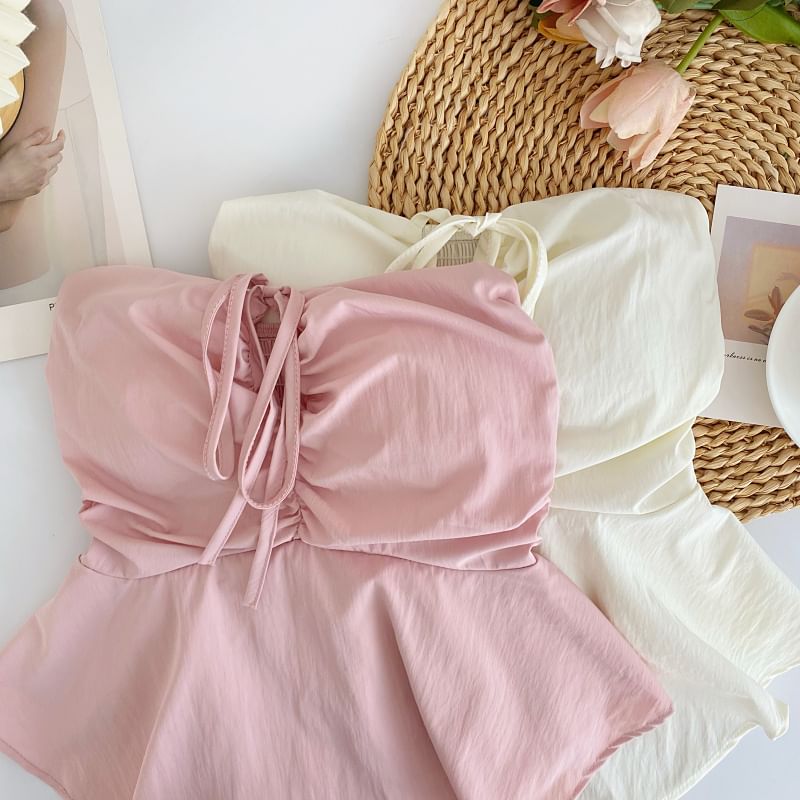 Schlichtes Tube-Top mit Schleife und Schößchen