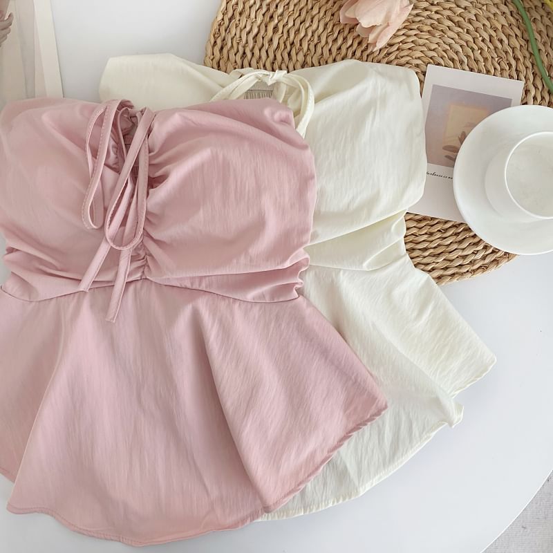 Schlichtes Tube-Top mit Schleife und Schößchen