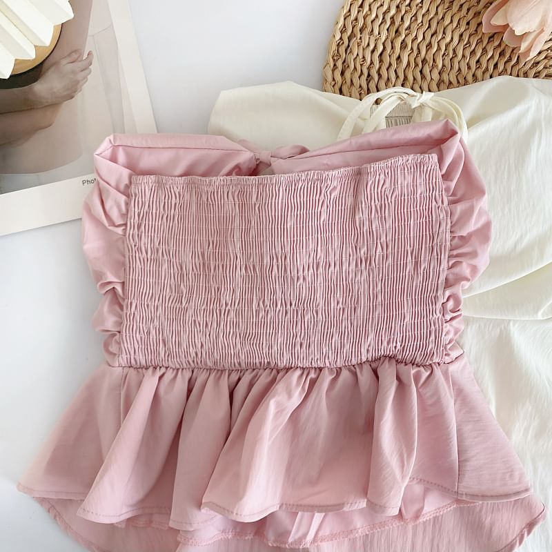 Schlichtes Tube-Top mit Schleife und Schößchen