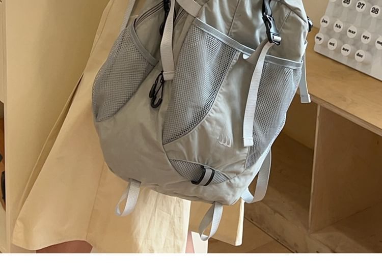 Print Backpack Star Panel Mesh Multi-Pocket