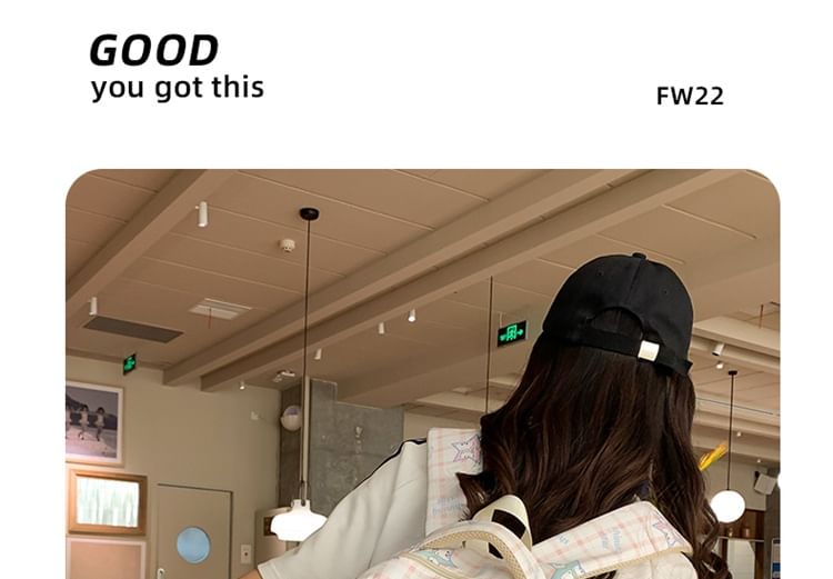 Bag Backpack Set / Cartoon Charm Multi-Pocket Print