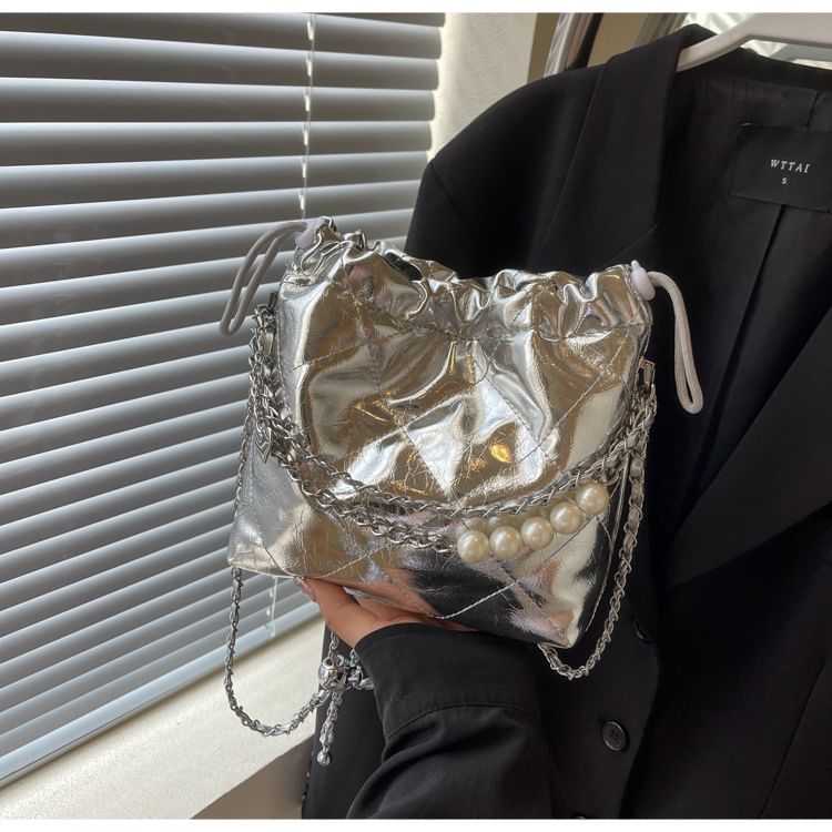 Strap Bag Bucket Chain Quilted