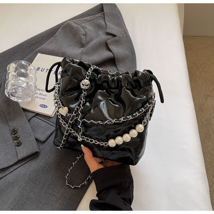 Strap Bag Bucket Chain Quilted