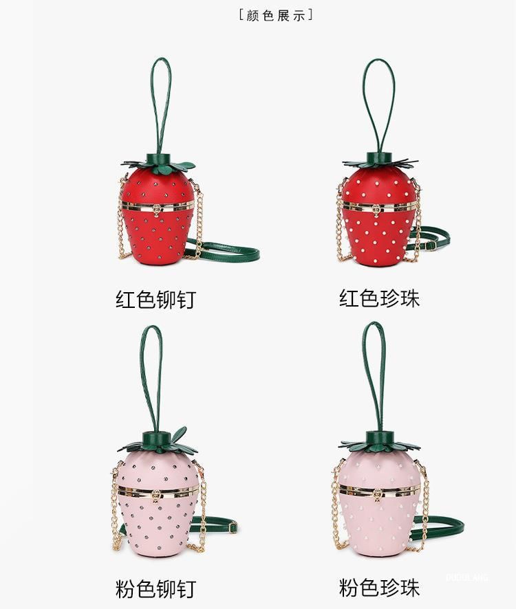 Strap Bucket Strawberry Chain Bag