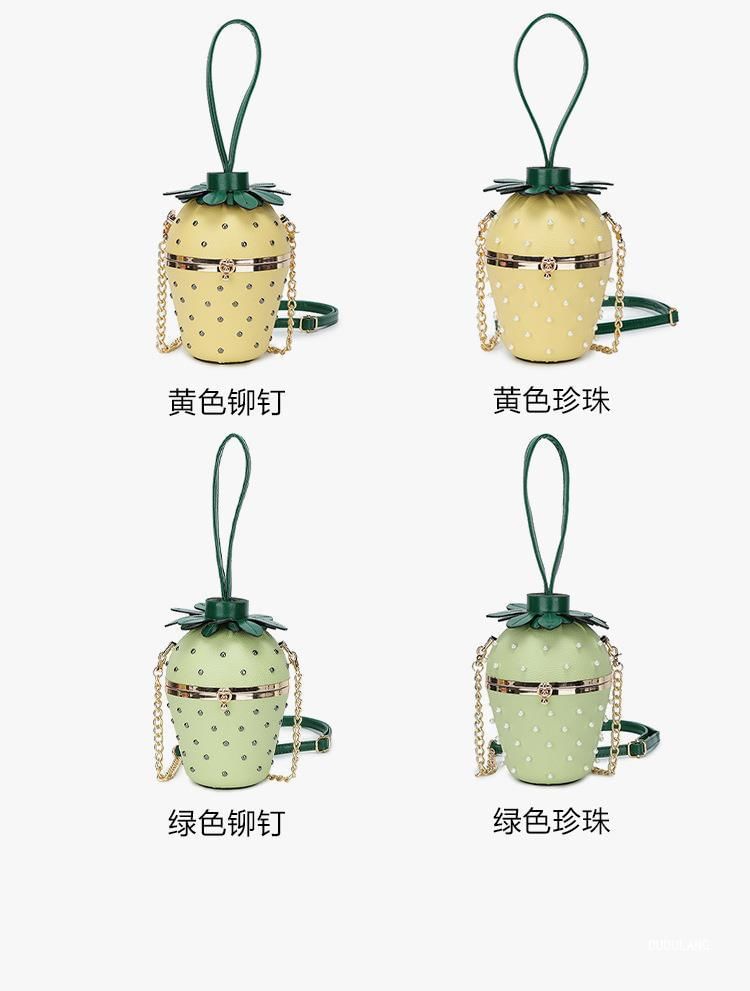 Strap Bucket Strawberry Chain Bag