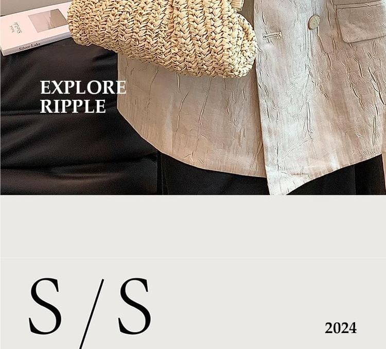 Crossbody Straw Bag Chain Strap