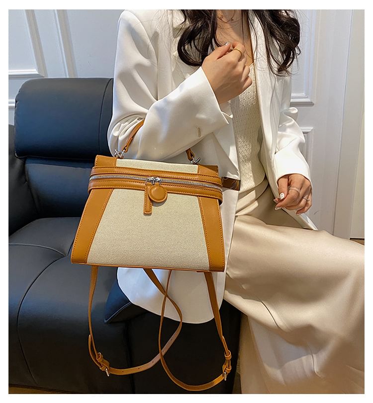 Tone Top Handle Crossbody Bag Two