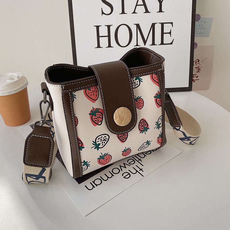 Faux Bag Leather Bucket Patterned