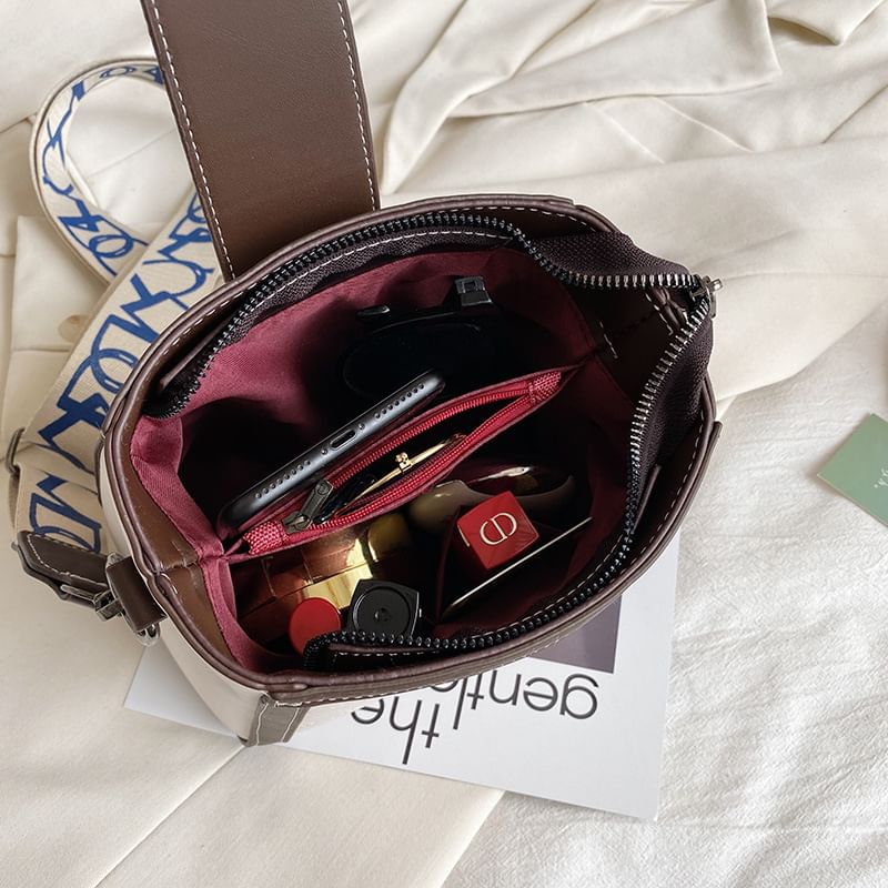 Faux Bag Leather Bucket Patterned