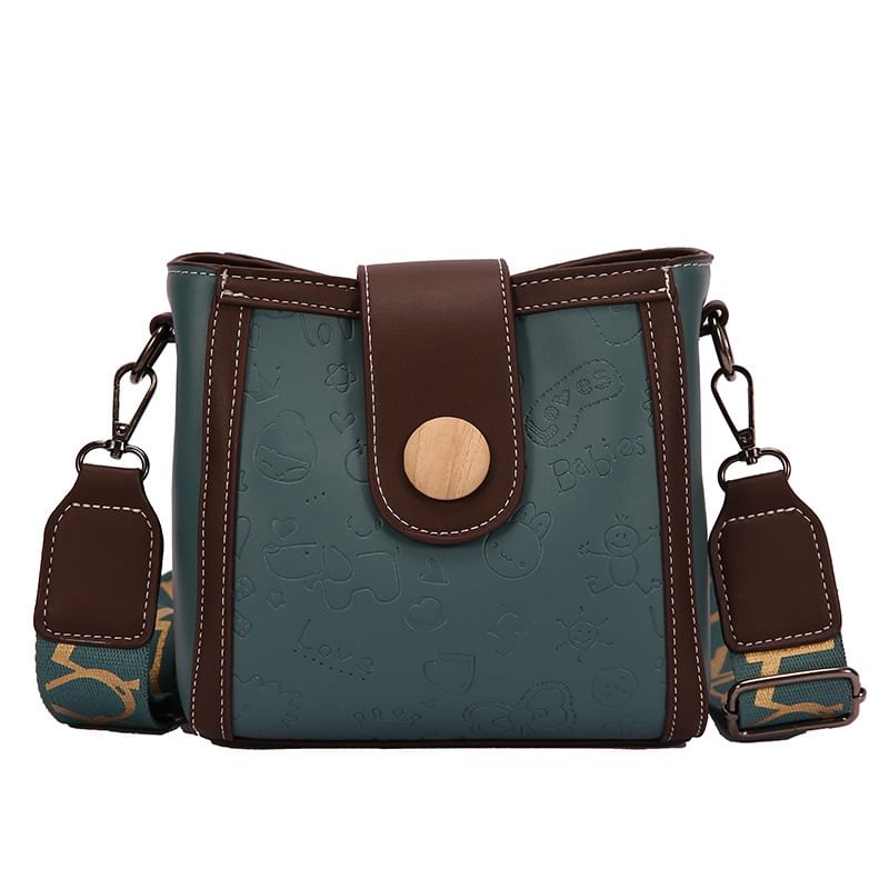 Faux Bag Leather Bucket Patterned