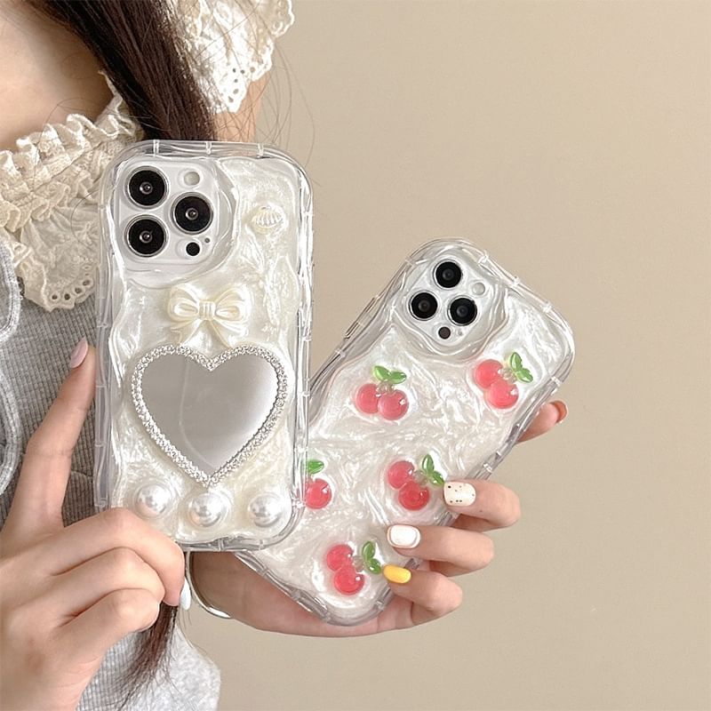Heart Phone Mirrored / Cherry Case