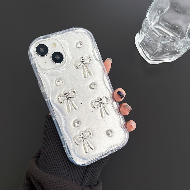 Mirrored Case / Floral Phone Bow