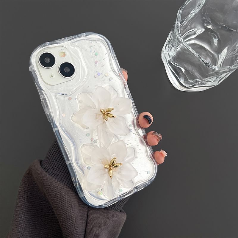 Mirrored Case / Floral Phone Bow