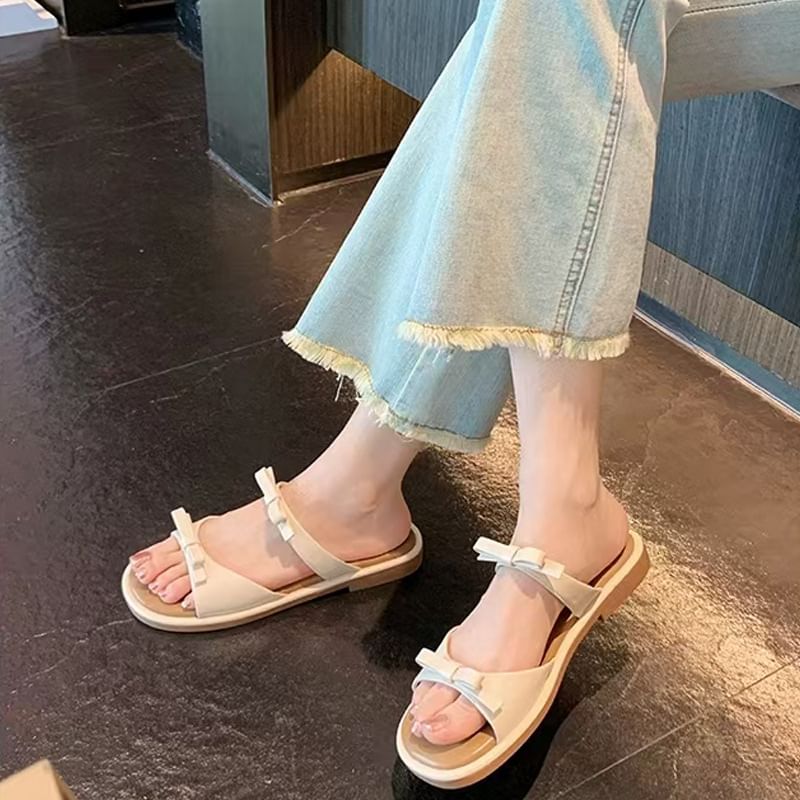 Sandals Slide Bow