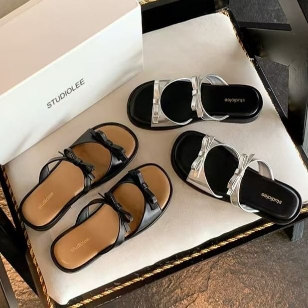 Sandals Slide Bow