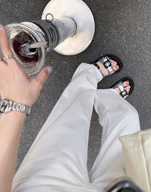 Platform Buckled Sandals Slide