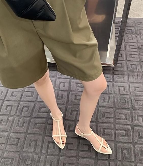 Wedge Strap Ankle Sandals Criss Cross