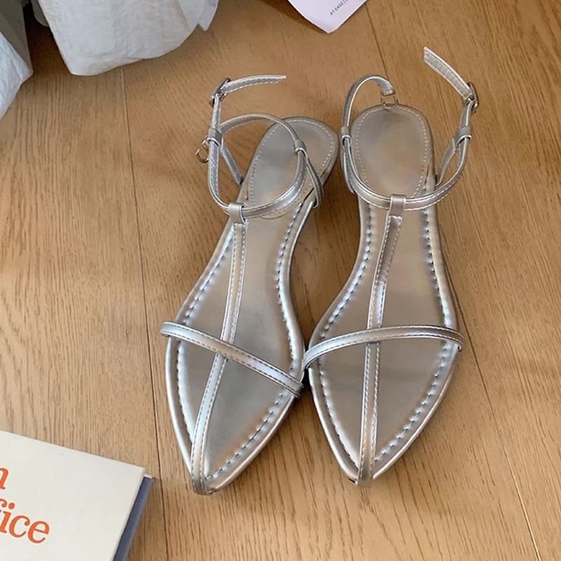 Wedge Strap Ankle Sandals Criss Cross