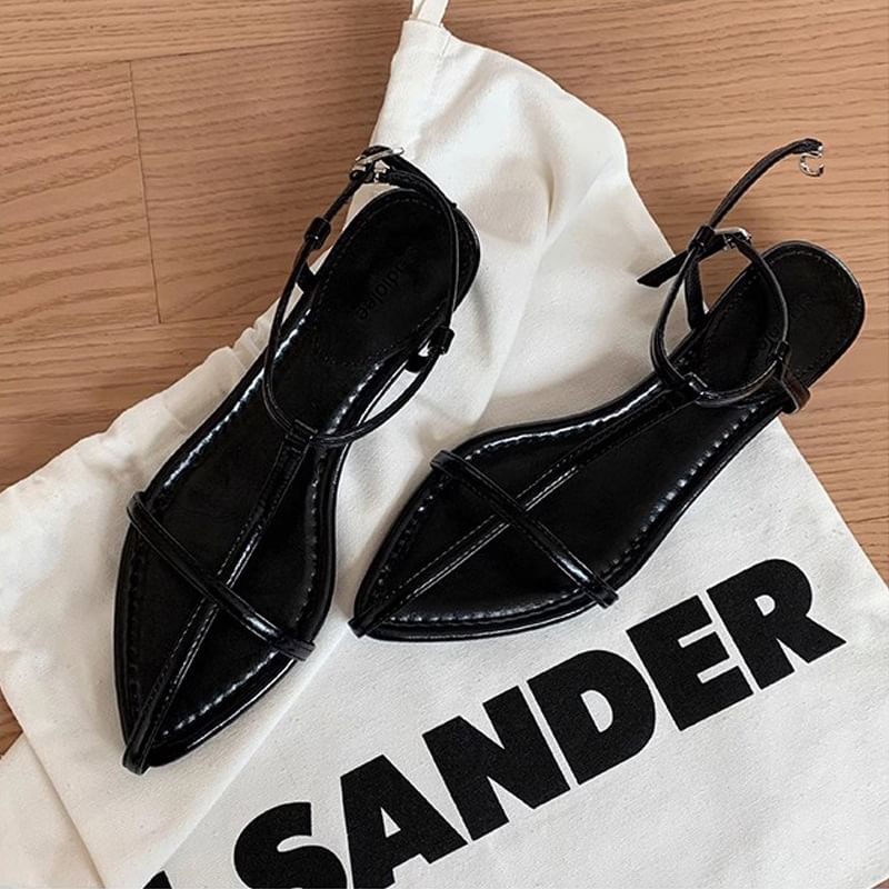 Wedge Strap Ankle Sandals Criss Cross