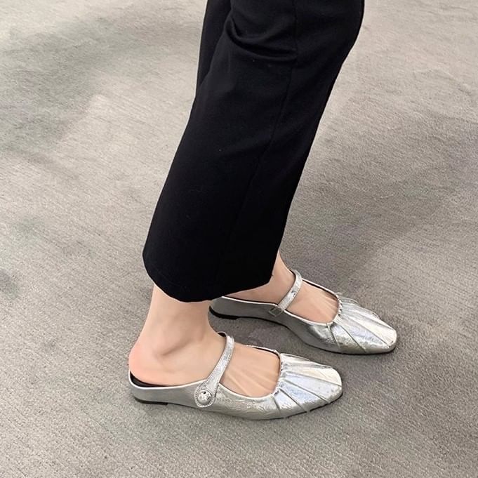 Square Mules Mary Shoes Jane / Toe