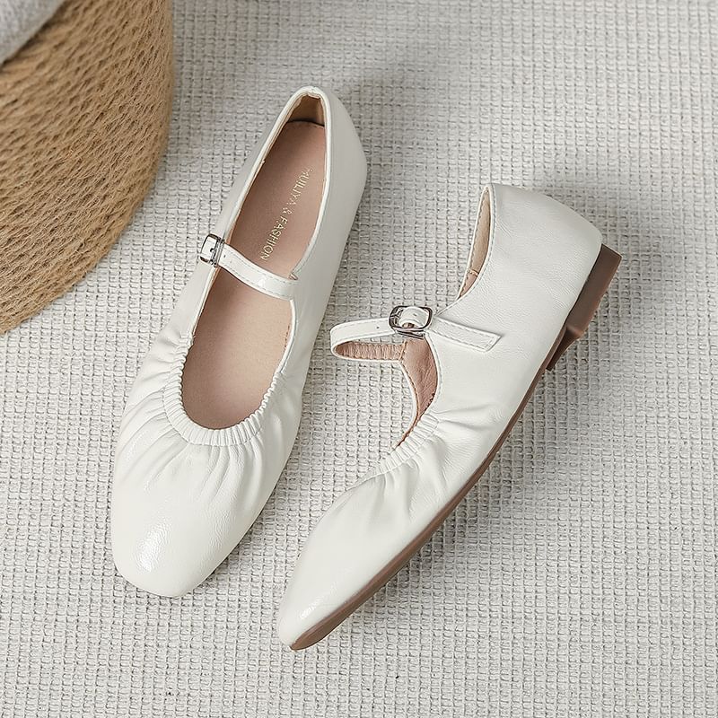 Jane Mary Flats Ruched